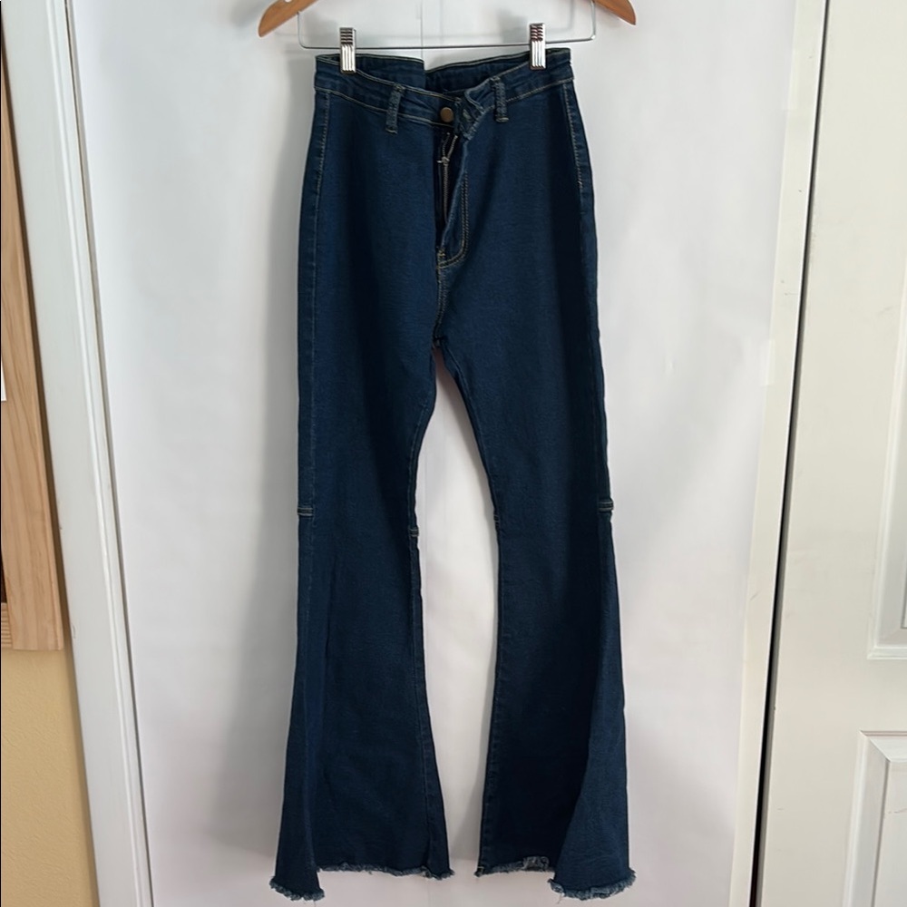 Dark Blue Flare & Wide Leg Jeans